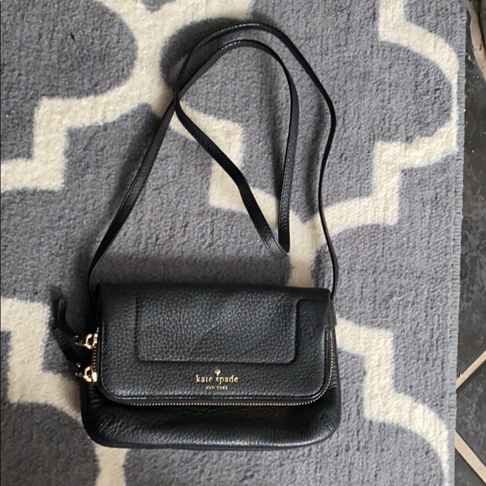 Kate Spade mini crossbody black leather purse